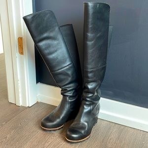 Sorel Knee High Wedge Heel Snow Boots